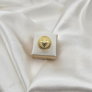 Gold Over Sterling Silver 925 Statement Compass Ring